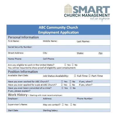 Church Human Resource Forms