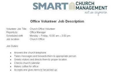 Downloadable Volunteer Job Descriptions