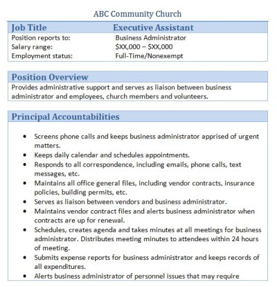 45+ Free Downloadable Sample Church Job Descriptions