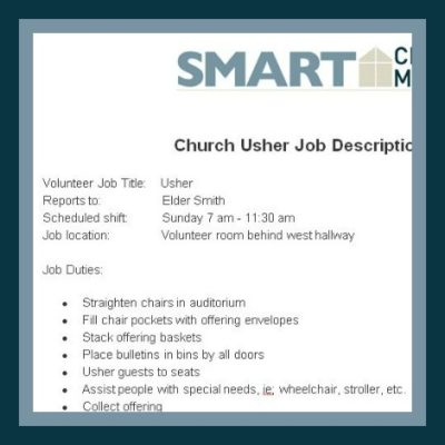 church usher duties and responsibilities