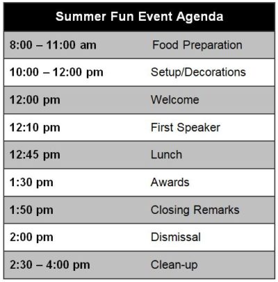 Event Agenda