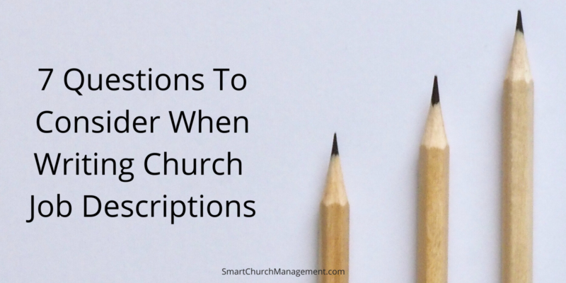 how to write a church job description